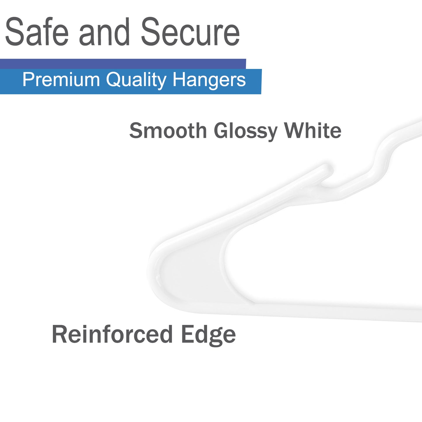Heshberg Plastic Hangers with Notched Standard Size 20 Pack, White
